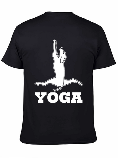 Yoga Dog Graphic Tee - Black Cotton Shirt