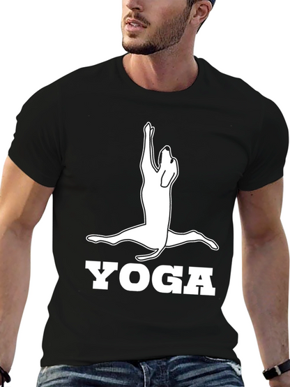 Yoga Dog Graphic Tee - Black Cotton Shirt