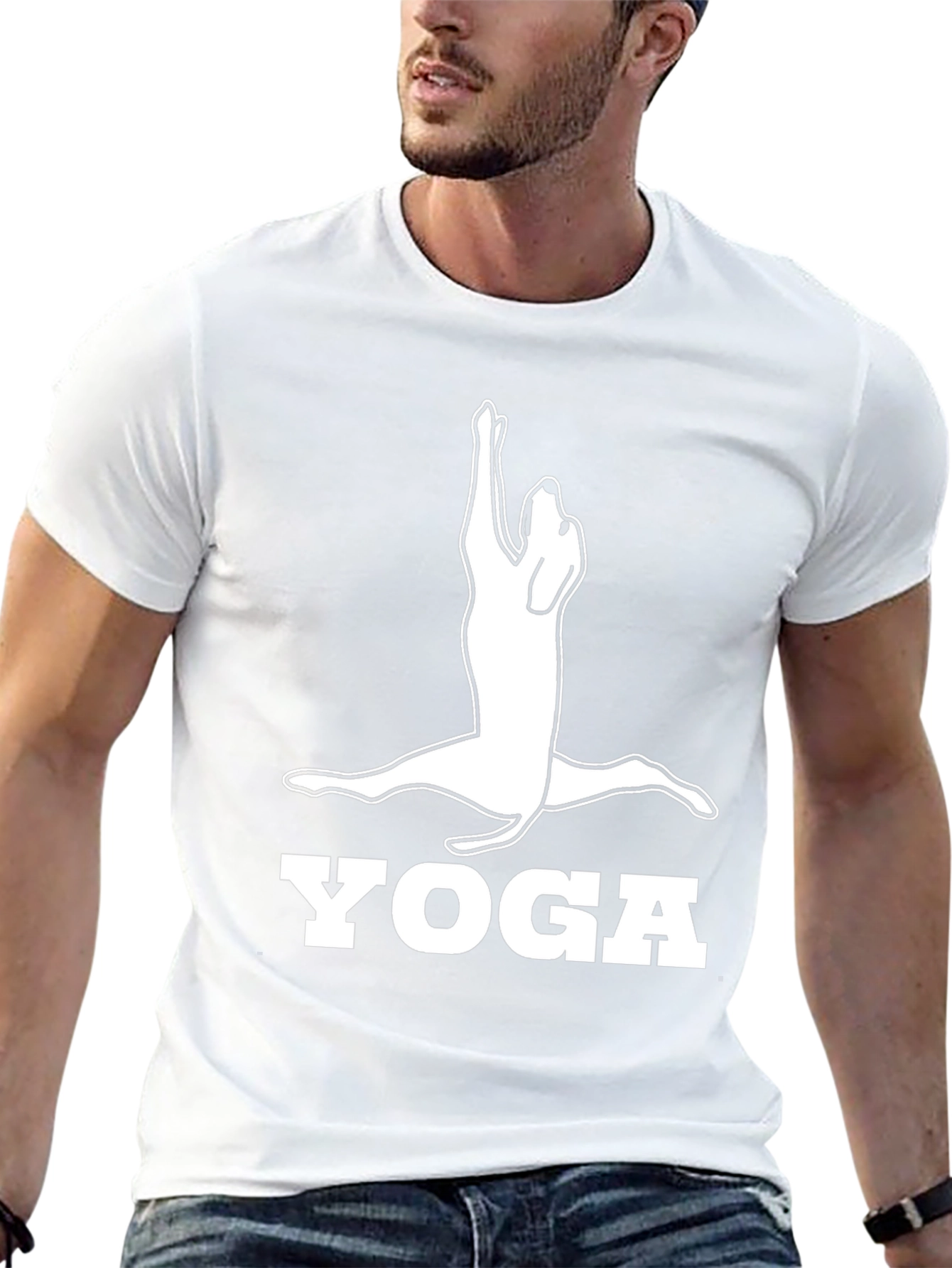 Yoga Dog Graphic Tee - Black Cotton Shirt