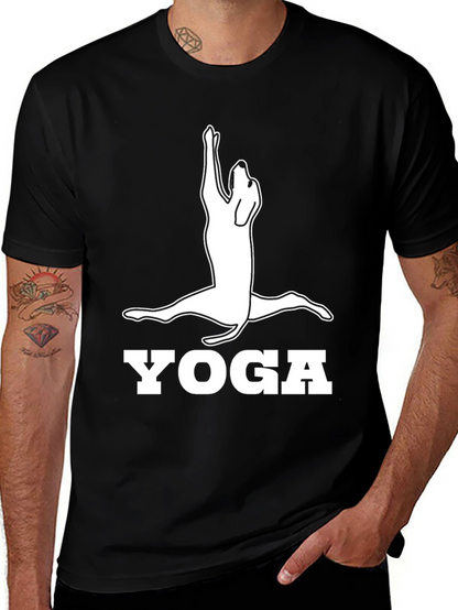 Yoga Dog Graphic Tee - Black Cotton Shirt