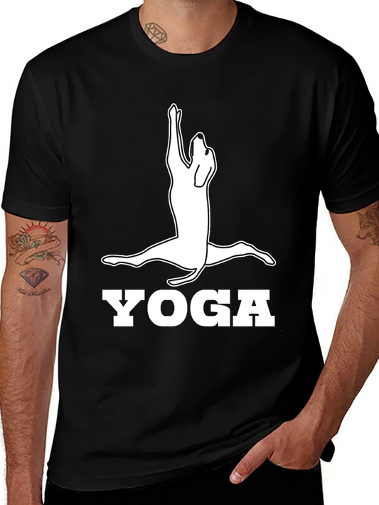 Yoga Dog Graphic Tee - Black Cotton Shirt