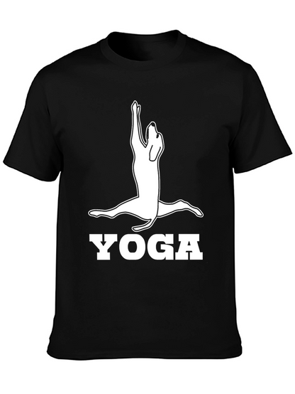 Yoga Dog Graphic Tee - Black Cotton Shirt