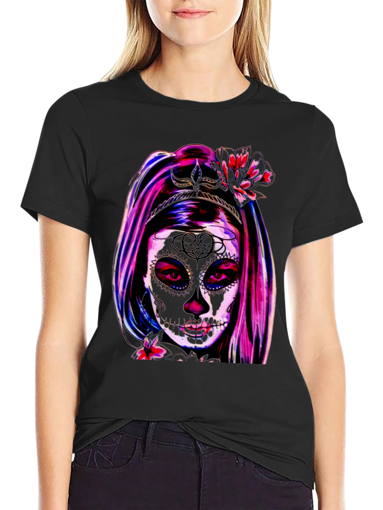 Sugar Skull Girl T-Shirt - Day of the Dead