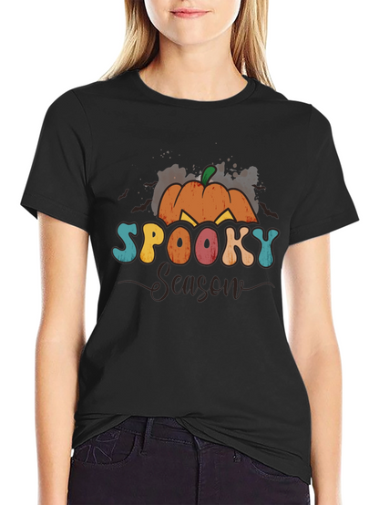 Spooky Season Graphic Tee - Halloween Pumpkin Shirt