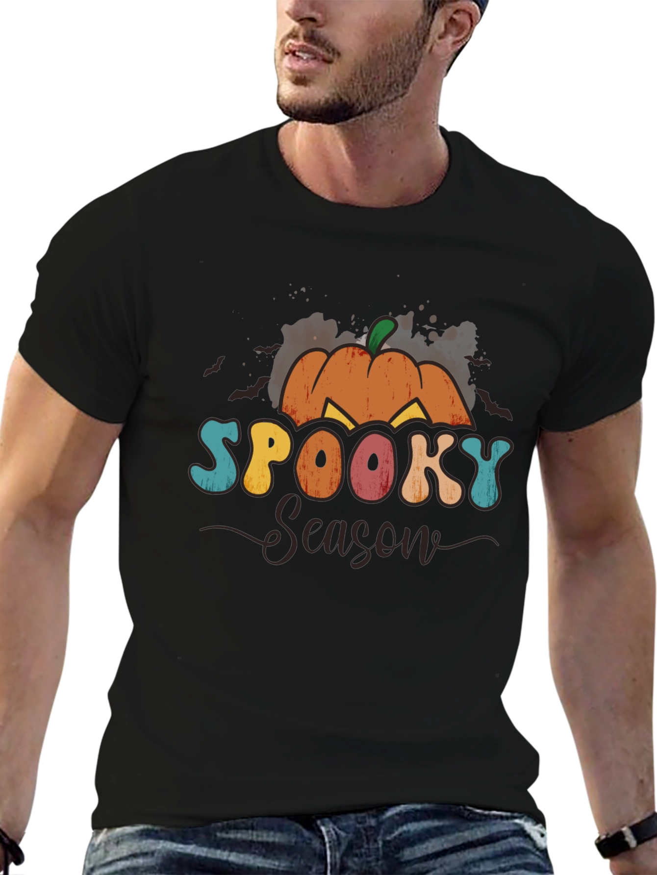 Spooky Season Graphic Tee - Halloween Pumpkin Shirt