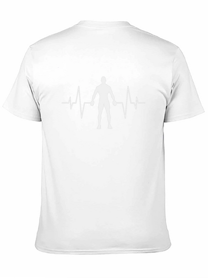 Bodybuilding Heartbeat Graphic Tee - Black