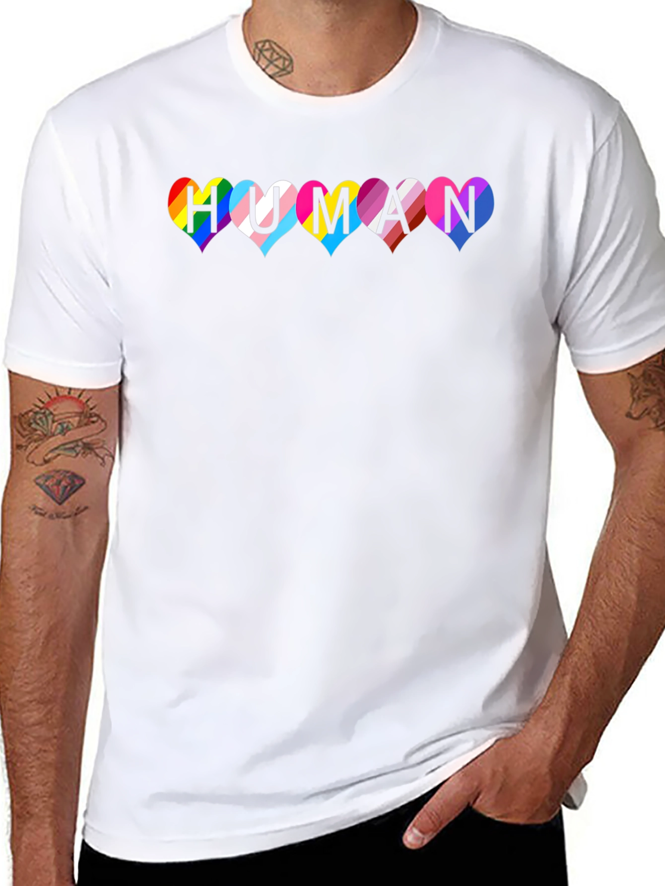 Pride Human Heart T-Shirt - LGBTQ+ Equality