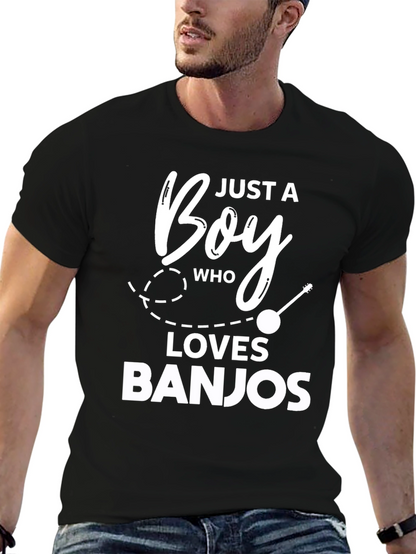 Just A Boy Who Loves Banjos Graphic T-Shirt
