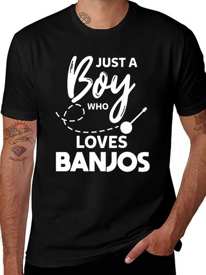 Just A Boy Who Loves Banjos Graphic T-Shirt