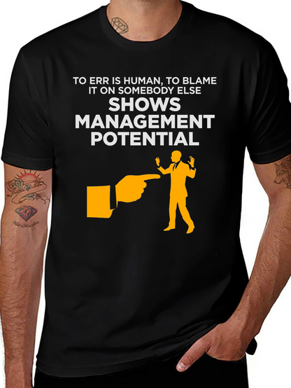 Funny Management Potential Black T-Shirt