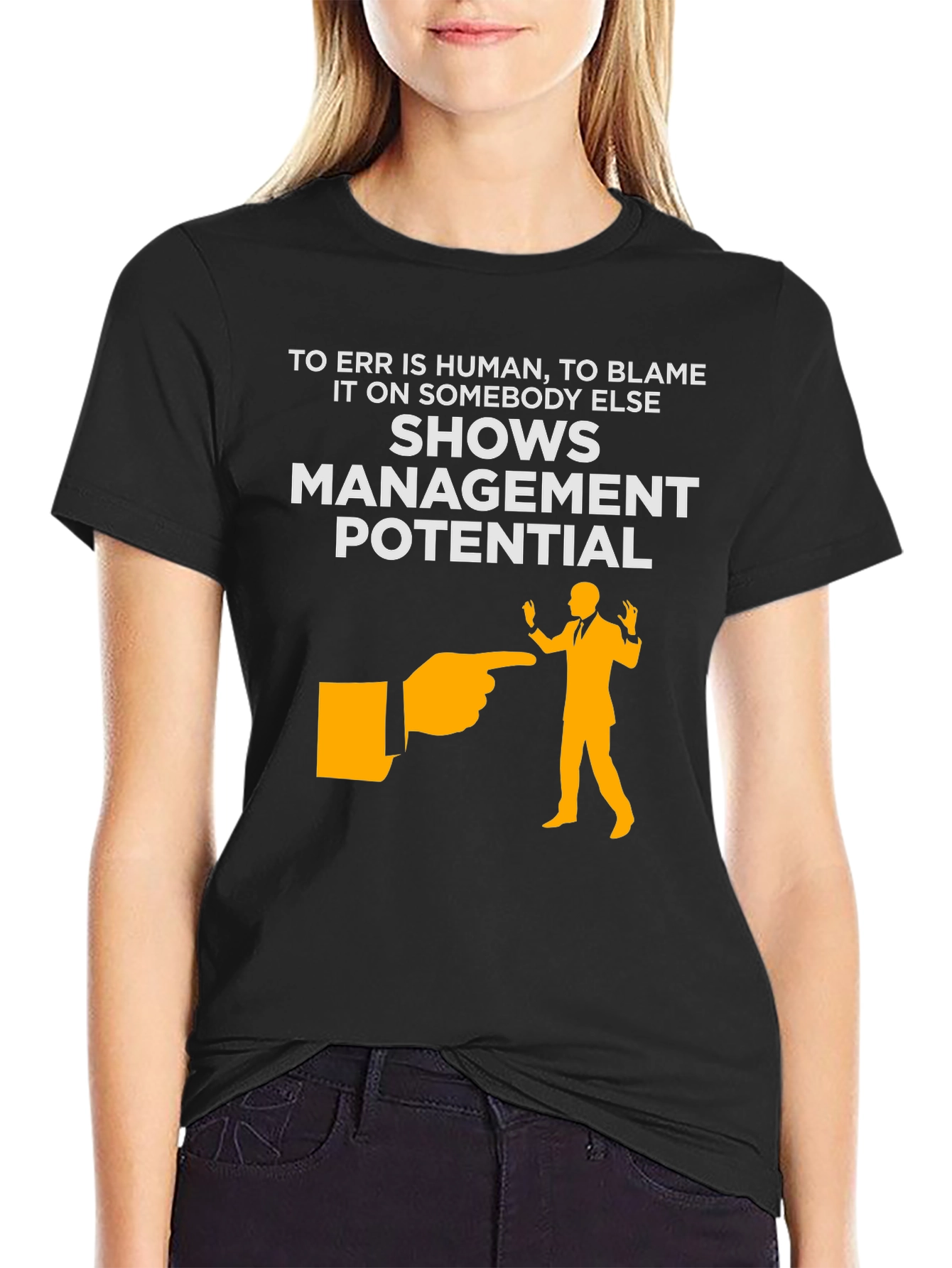 Funny Management Potential Black T-Shirt