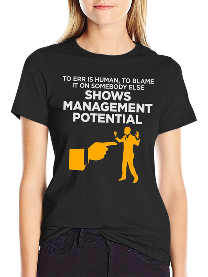 Funny Management Potential Black T-Shirt