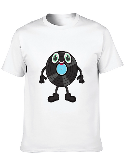 Cute Vinyl Record Cartoon Graphic Tee