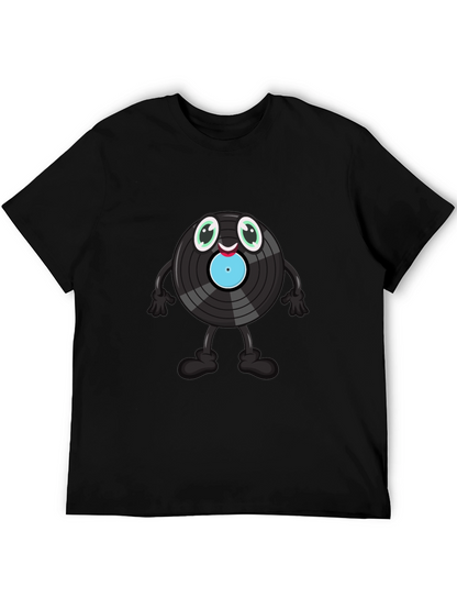 Cute Vinyl Record Cartoon Graphic Tee