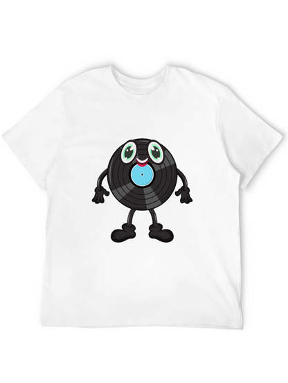 Cute Vinyl Record Cartoon Graphic Tee