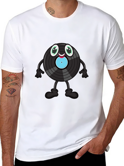 Cute Vinyl Record Cartoon Graphic Tee
