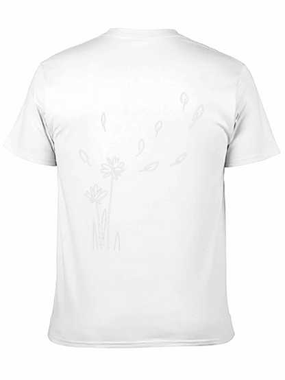 Dandelion Wind Black T-Shirt - Casual Graphic Tee