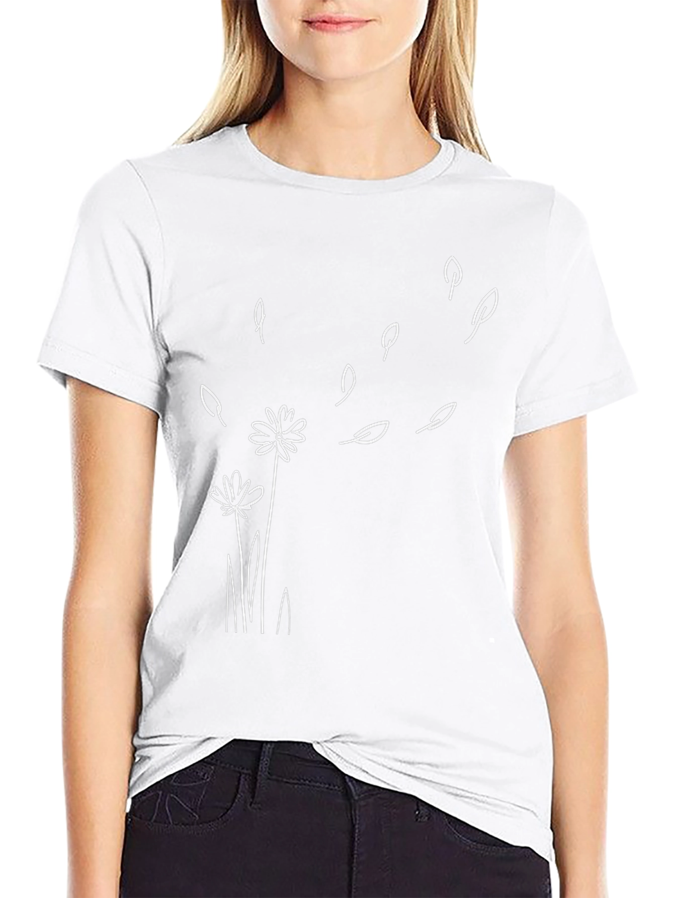 Dandelion Wind Black T-Shirt - Casual Graphic Tee