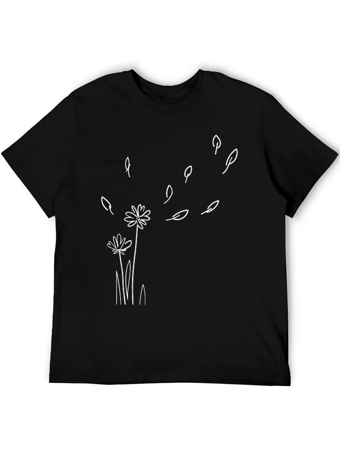 Dandelion Wind Black T-Shirt - Casual Graphic Tee