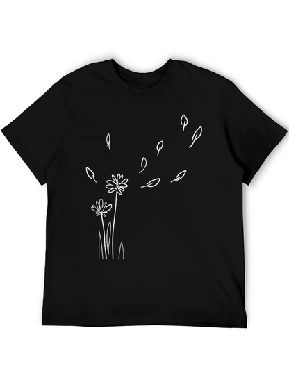 Dandelion Wind Black T-Shirt - Casual Graphic Tee