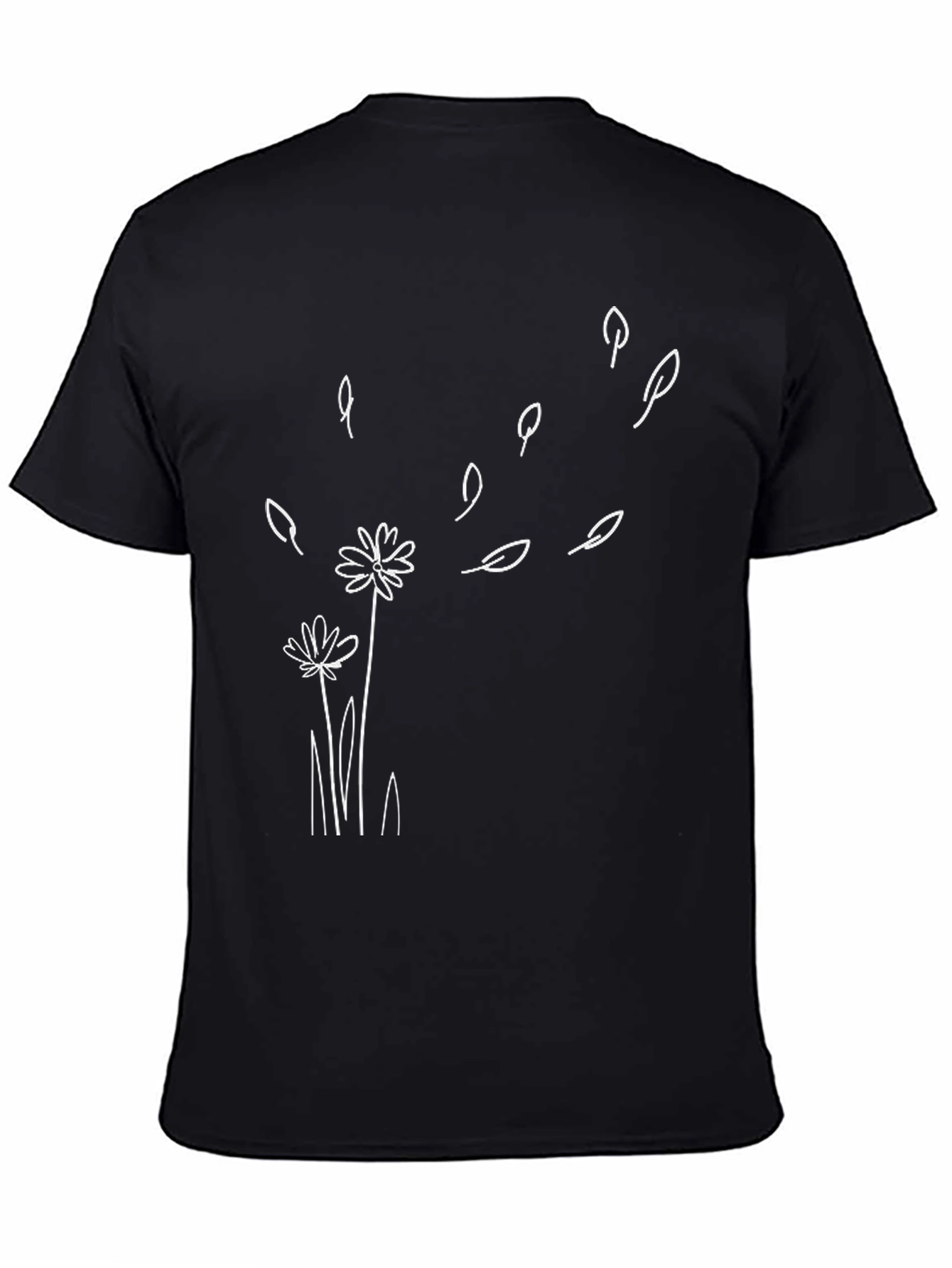 Dandelion Wind Black T-Shirt - Casual Graphic Tee