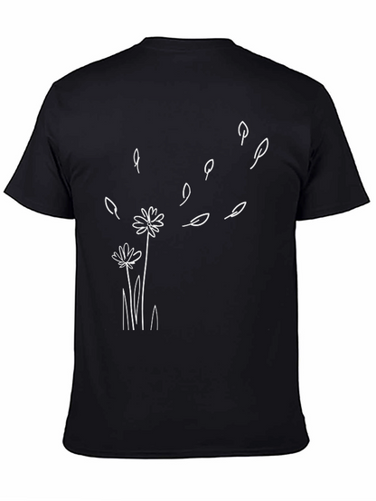 Dandelion Wind Black T-Shirt - Casual Graphic Tee