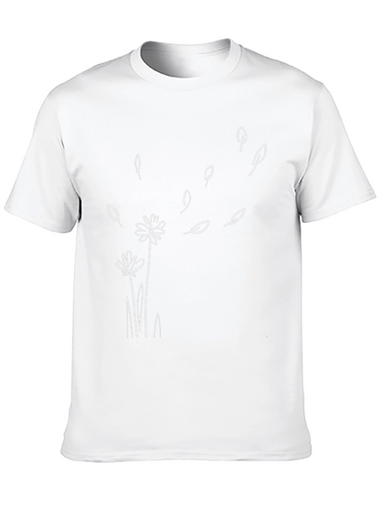 Dandelion Wind Black T-Shirt - Casual Graphic Tee
