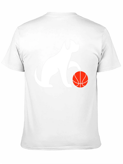 Dog Playing Basketball Black Graphic Tee