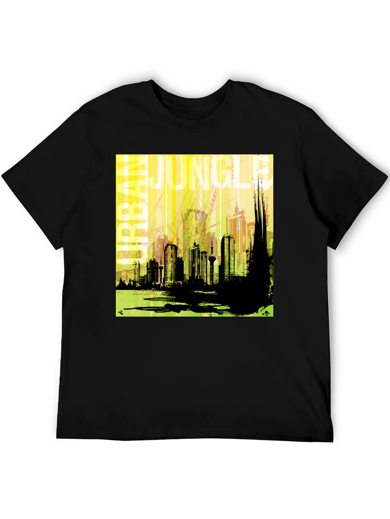 Urban Jungle Graphic T-Shirt - Mens Black Tee