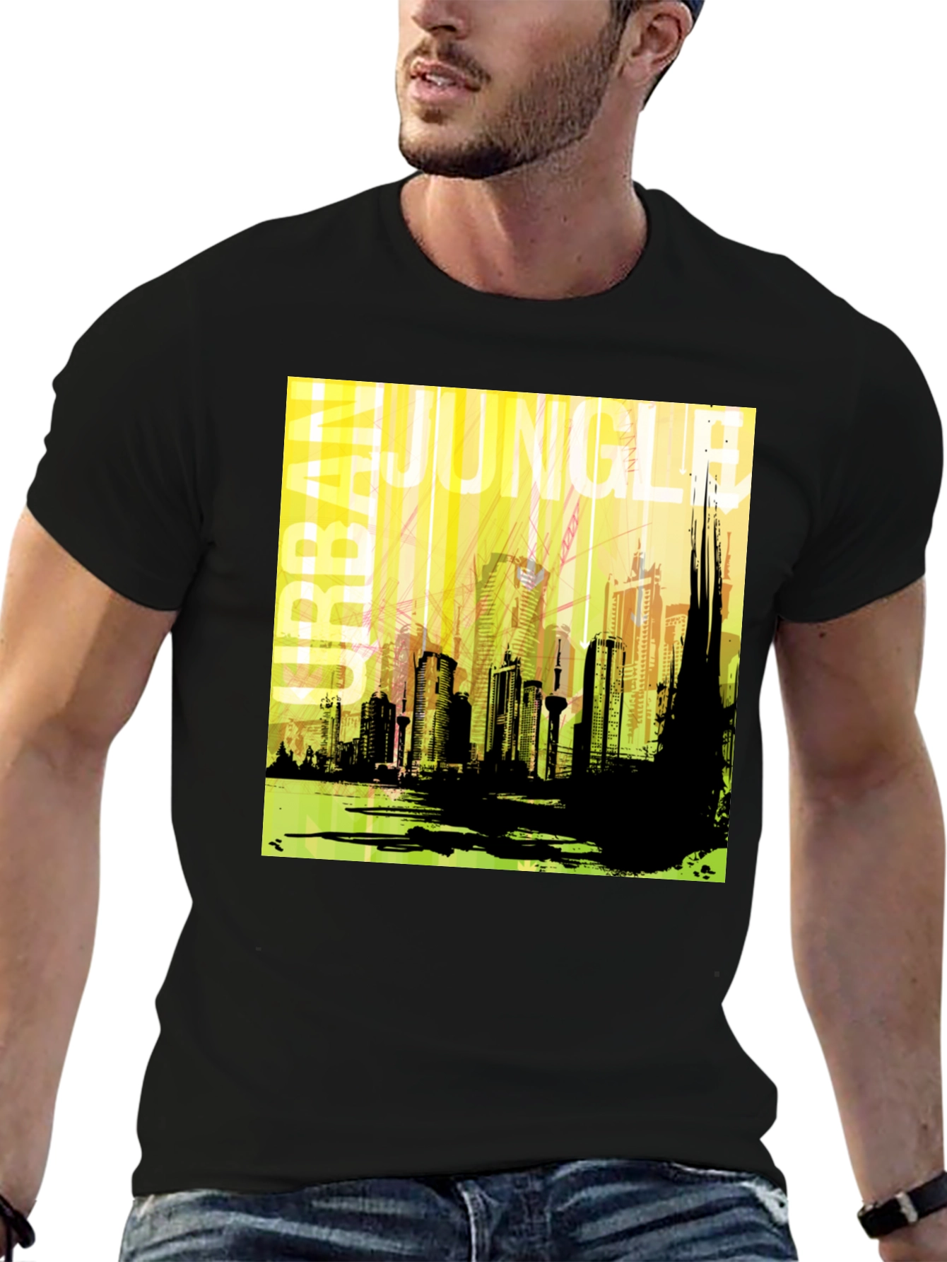 Urban Jungle Graphic T-Shirt - Mens Black Tee