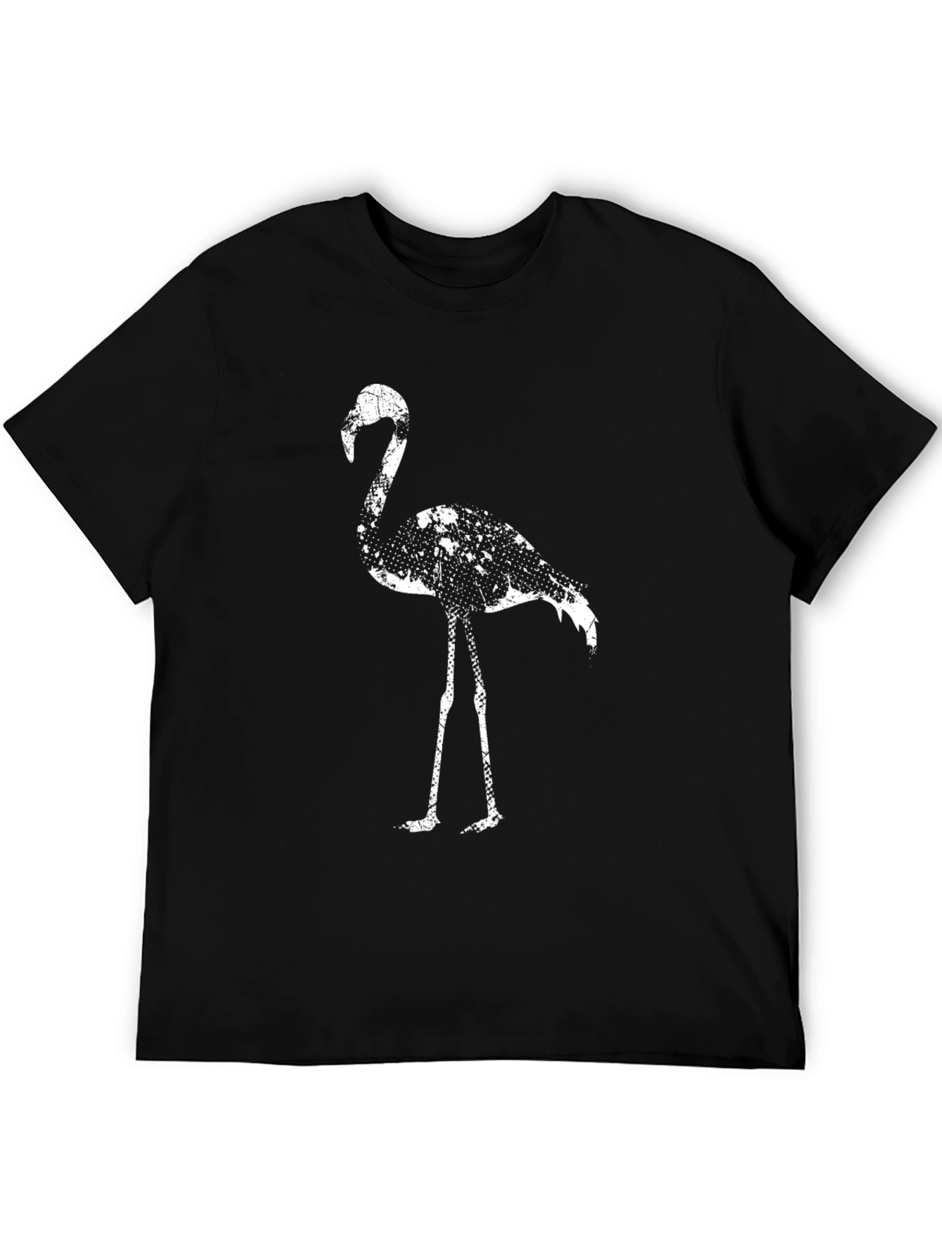 Mens Black T-shirt with Flamingo Print