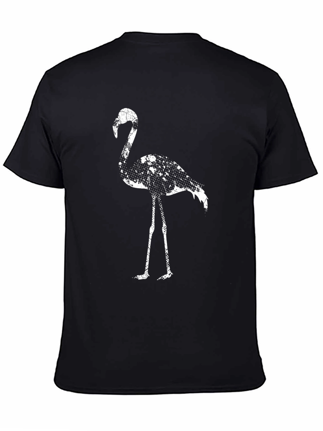 Mens Black T-shirt with Flamingo Print