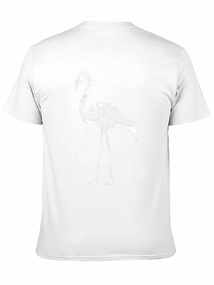 Mens Black T-shirt with Flamingo Print