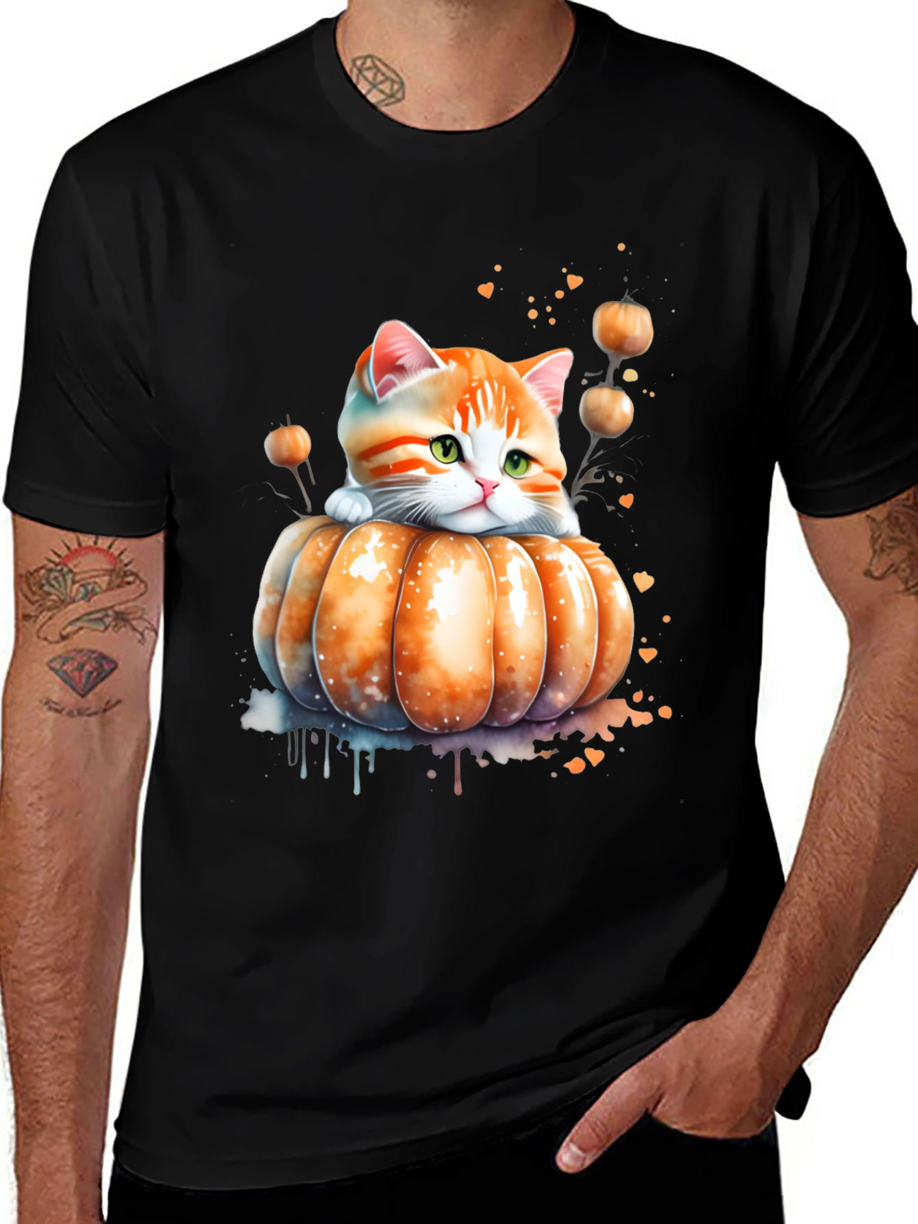 Cute Kitten in Pumpkin Patch T-Shirt