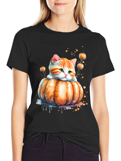 Cute Kitten in Pumpkin Patch T-Shirt