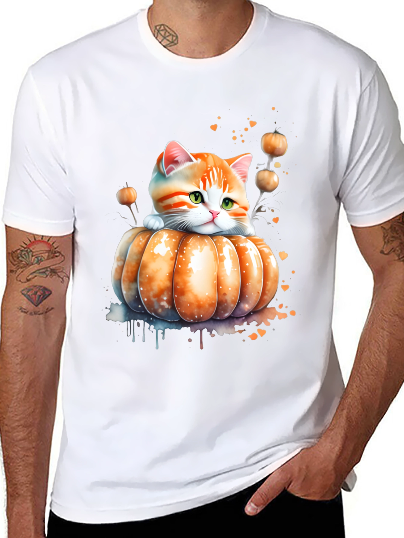 Cute Kitten in Pumpkin Patch T-Shirt