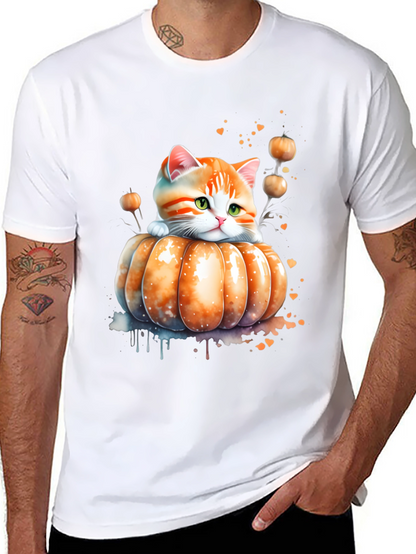 Cute Kitten in Pumpkin Patch T-Shirt