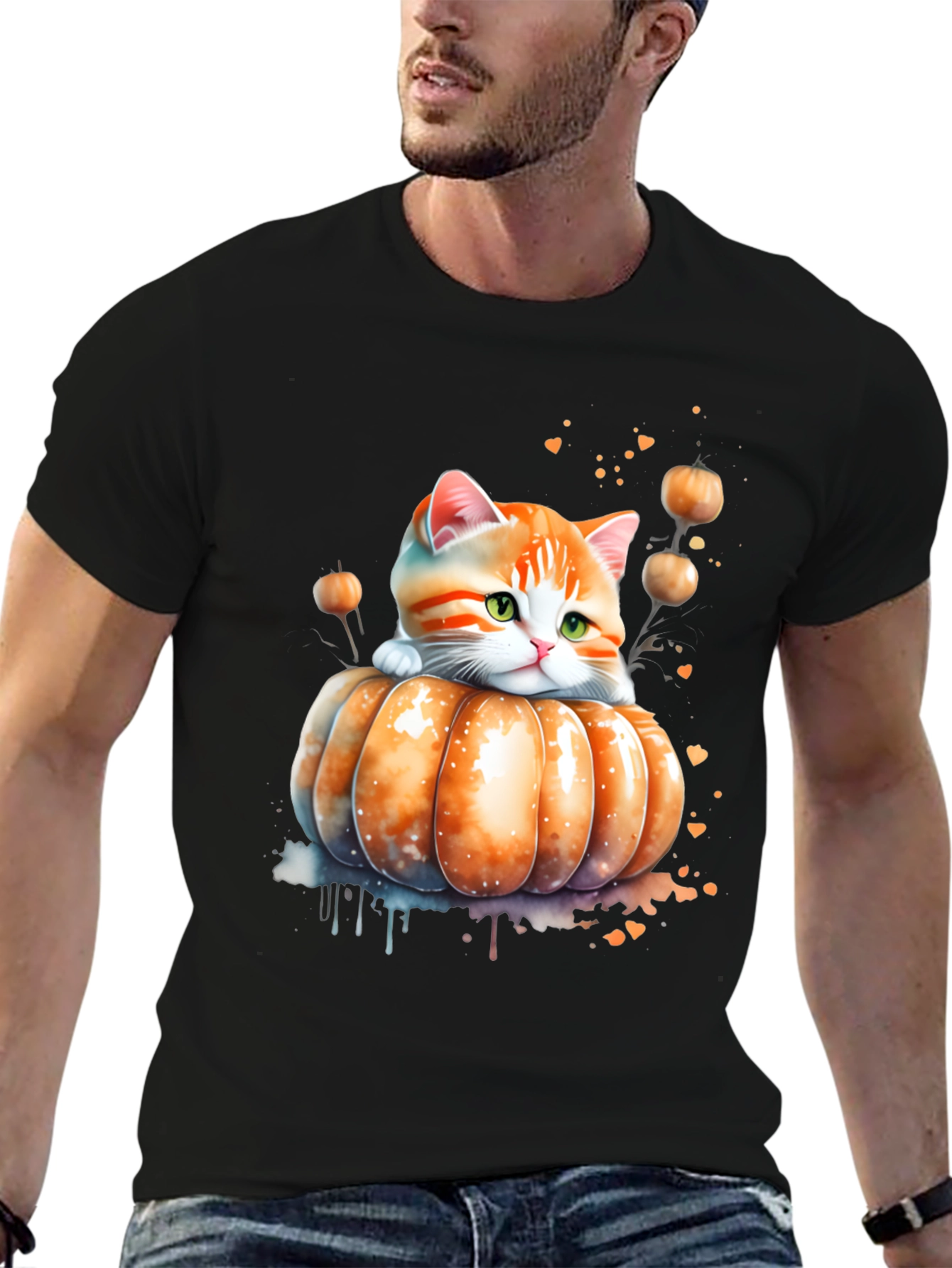 Cute Kitten in Pumpkin Patch T-Shirt