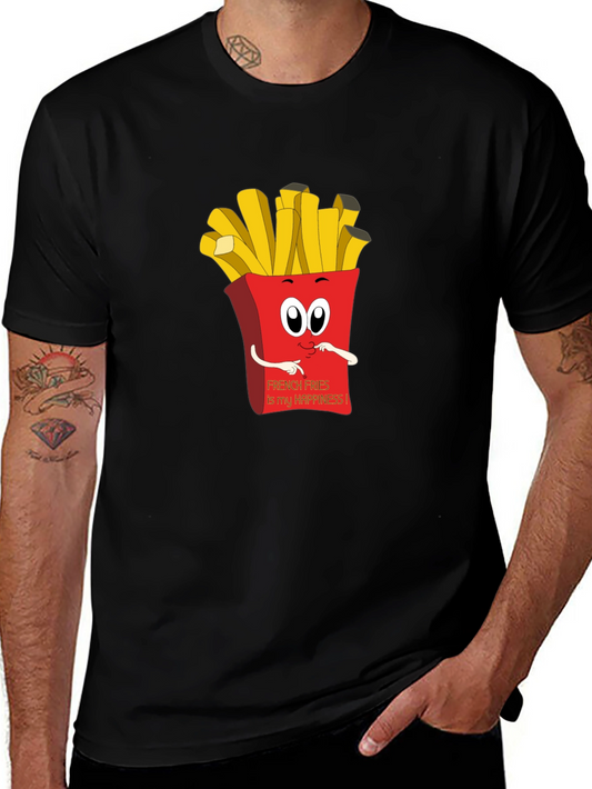 French Fries Happiness Graphic Tee - Black