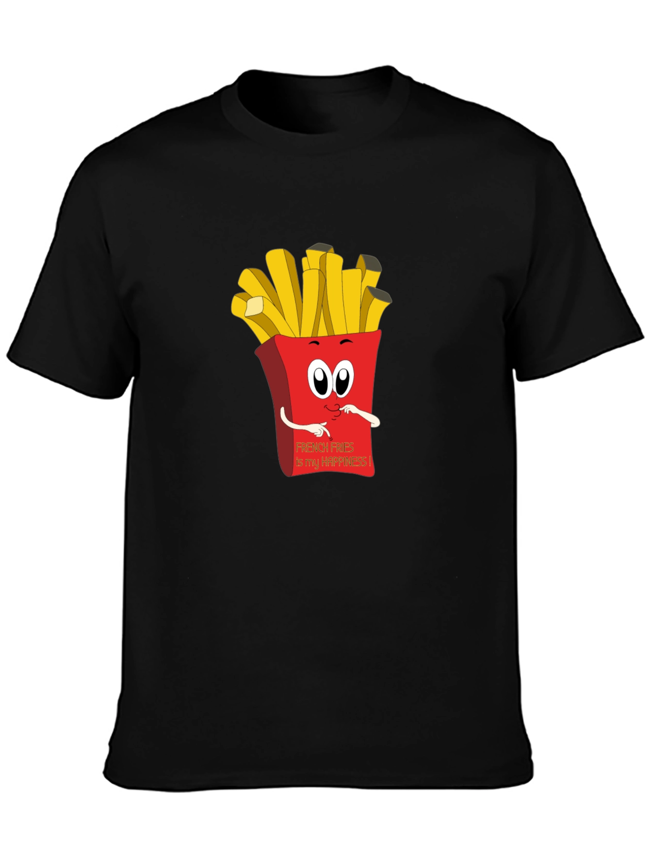 French Fries Happiness Graphic Tee - Black