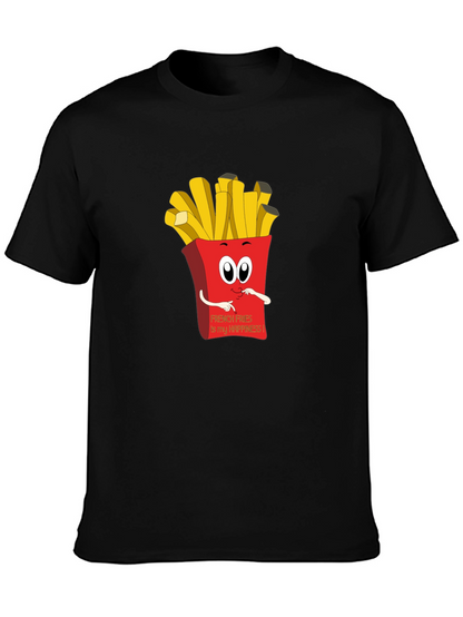French Fries Happiness Graphic Tee - Black