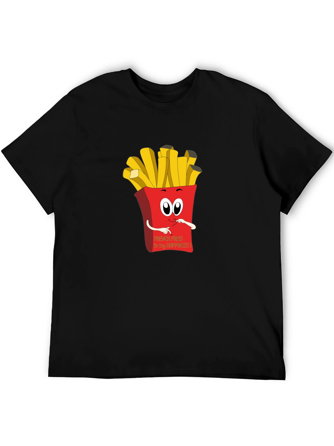 French Fries Happiness Graphic Tee - Black