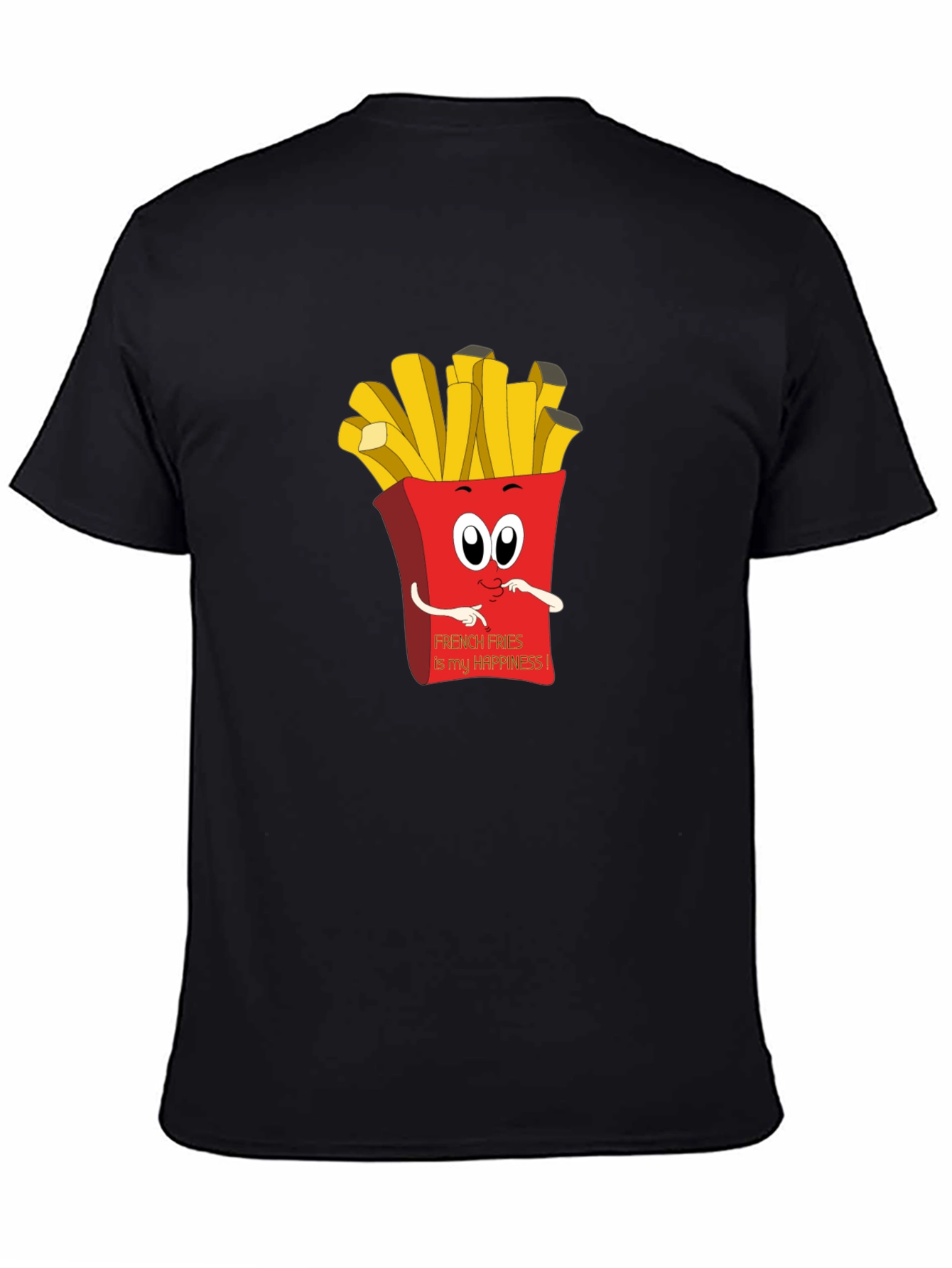 French Fries Happiness Graphic Tee - Black