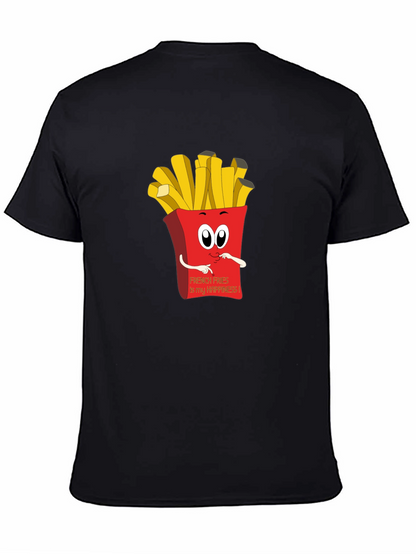 French Fries Happiness Graphic Tee - Black
