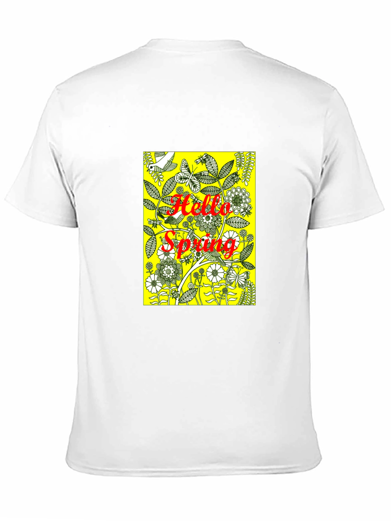 Hello Spring Black Graphic Tee