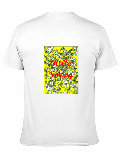 Hello Spring Black Graphic Tee