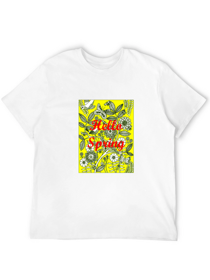 Hello Spring Black Graphic Tee