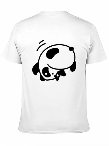 Cute Panda Falling Black T-Shirt
