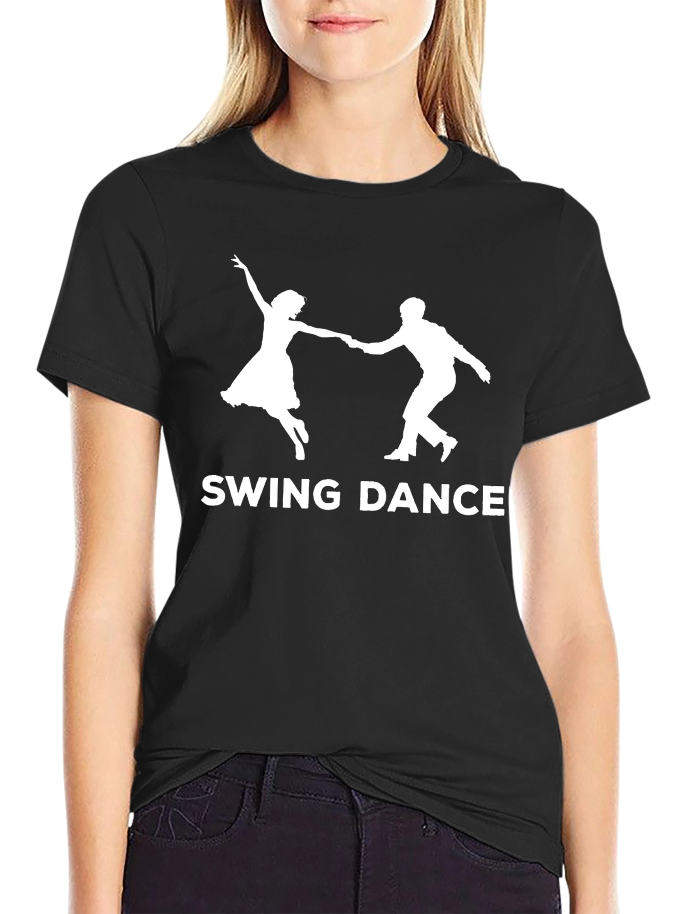 Swing Dance Graphic Tee - Retro Style Black T-Shirt