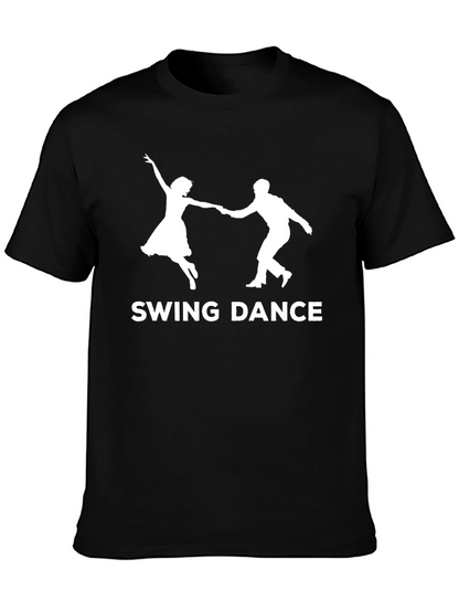 Swing Dance Graphic Tee - Retro Style Black T-Shirt